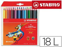 Lapices de Colores Stabilo Trio Caja de 18 Colores