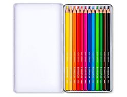 Lapices de colores staedtler acuarelables caja metal de 12 colores surtidos