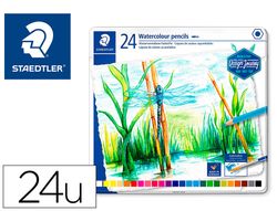 Lapices de colores staedtler acuarelables caja metal de 24 colores surtidos