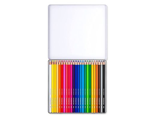Lapices de colores staedtler acuarelables caja metal de 24 colores surtidos