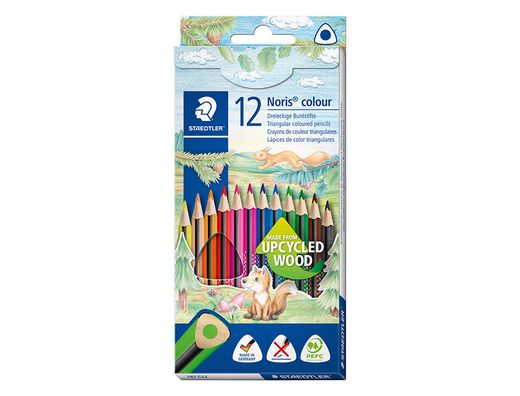 Lapices de colores staedtler noris colour slim triangular caja de 12 colores surtidos