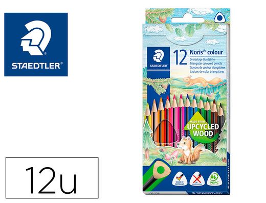 Lapices de colores staedtler noris colour slim triangular caja de 12 colores surtidos
