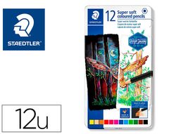 Lapices de colores staedtler super soft caja metal de 12 colores surtidos