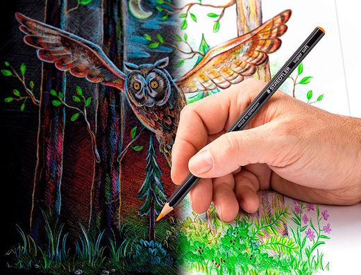 Lapices de colores staedtler super soft caja metal de 12 colores surtidos