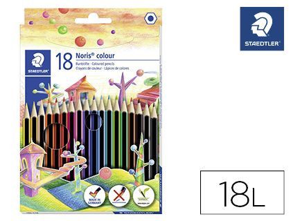 Lapices de colores staedtler wopex ecologico 18 colores en caja de carton