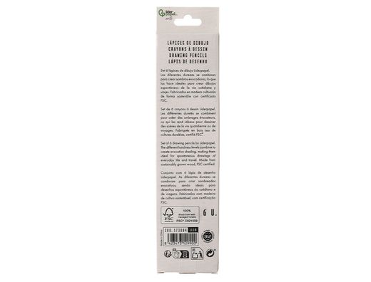 Lapices de dibujo liderpapel caja 6 unidades durezas surtidas certificado fsc