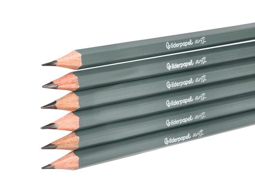 Lapices de dibujo liderpapel caja 6 unidades durezas surtidas certificado fsc