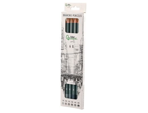 Lapices de dibujo liderpapel caja 6 unidades durezas surtidas certificado fsc