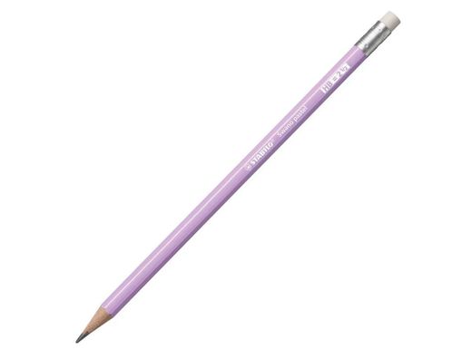 Lapices de grafito con goma stabilo swano mina 2,2 mm dureza hb lila pastel