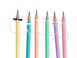 Lapices de grafito con goma stabilo swano mina 2,2 mm dureza hb melocoton pastel