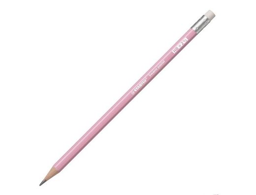 Lapices de grafito con goma stabilo swano mina 2,2 mm dureza hb rosa pastel