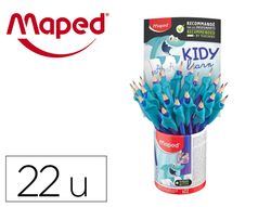 Lapices de grafito maped hb con goma borrar + adaptador ergonomico cubilete de 22 unidades