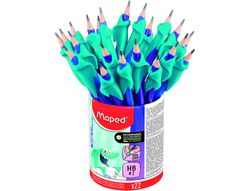 Lapices de grafito maped hb con goma borrar + adaptador ergonomico cubilete de 22 unidades