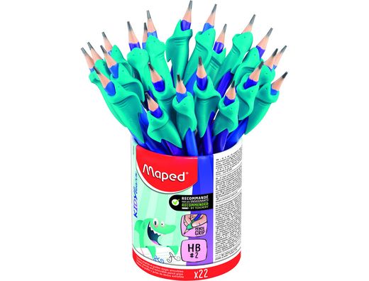 Lapices de grafito maped hb con goma borrar + adaptador ergonomico cubilete de 22 unidades