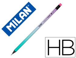 Lapices de grafito milan sunset hb madera negra de tilo con goma de borrar colores surtidos