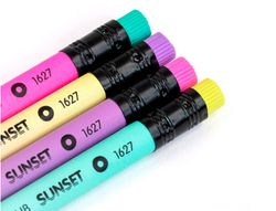 Lapices de grafito milan sunset hb madera negra de tilo con goma de borrar colores surtidos