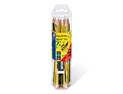 Lapices de grafito staedtler noris n.2 hb blister promocional 120 aniversario de12 uds + afilalapiz + goma