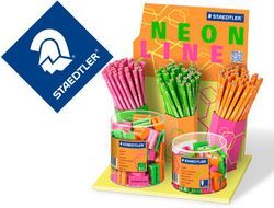 Lapices de grafito staedtler wopex neon ecologico expositor de 120 unidades
