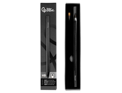 Lapiz de grafito infinito liderpapel aluminio hexagonal negro ultra resistente 1 punta de recambio