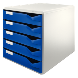 Leitz Post 52800035 - Buc de cajones, A4, 5 cajones, Azul, Plástico