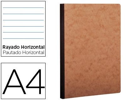 Libreta Age-Bag Tapa Cartulina Lomo Cosido Rayado Horizontal 96 Hojas Color Havana 210X297 Mm
