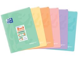 Libreta escolar oxford easybook tapa plastico din A5 48 hojas horizontal colores pastel surtidos