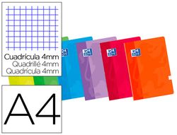 Libreta grapada Oxford A4 Cuadrícula 4x4 margen colores aleatorios