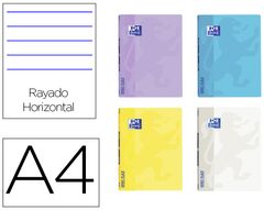 Libreta grapada oxford openflex tapa plastico din a4 48 hojas horizontal colores pastel surtidos