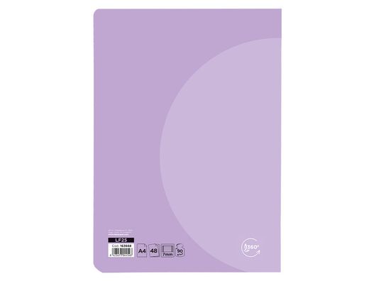 Libreta liderpapel 360 tapa de plastico a4 48 hojas 90g/m2 horizontal con doble margen colores pastel