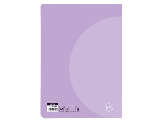 Libreta liderpapel 360 tapa de plastico a4 48 hojas 90g/m2 liso sin margen colores pastel surtidos