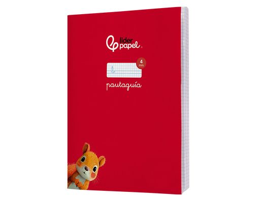 Libreta liderpapel pautaguia tapa cartoncillo 32h A4 75gr cuadriculado pautado 4mm con margen 6 colores surtidos