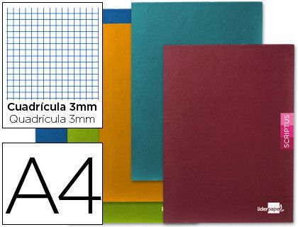 Libreta Liderpapel Scriptus A4 48 Hojas 90G/M2 Cuadro 3Mm con Margen