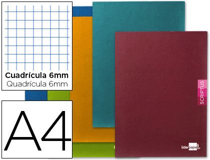 Libreta Liderpapel Scriptus A4 48 Hojas 90G/M2 Cuadro 6Mm con Margen