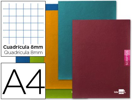 Libreta Liderpapel Scriptus A4 48 Hojas 90G/M2 Cuadro 8Mm Conmargen