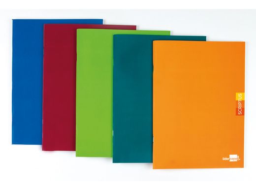Libreta liderpapel scriptus a4 48 hojas 90g/m2 rayado montessori 3,5mm con margen colores surtidos