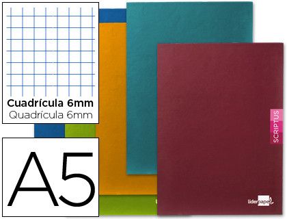 Libreta Liderpapel Scriptus A5 48 Hojas 90G/M2 Cuadro 6Mm con Margen
