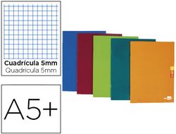 Libreta liderpapel scriptus A5 plus 48 hojas 90g/m2 cuadro 5mm con margen colores surtidos