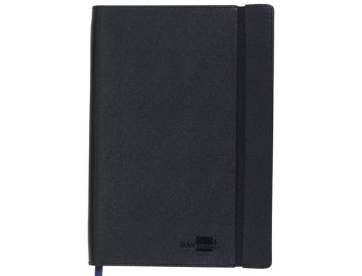 Libreta Liderpapel Simil Piel A5 120 Hojas 70G/M2 Indice Negro