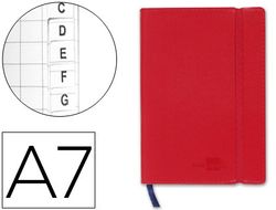 Libreta Liderpapel Simil Piel A7 120 Hojas 70G/M2 Indice Rojo