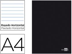 Libreta Liderpapel Tapa Negra A4 80 Hojas 60G/M2 Horizontal con Doble Margen