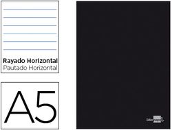 Libreta Liderpapel Tapa Negra A5 80 Hojas 60G/M2 Horizontal con Doble Margen