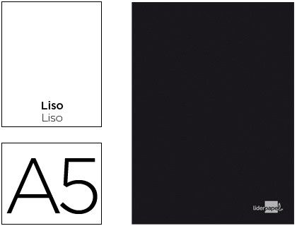 Libreta Liderpapel Tapa Negra A5 80 Hojas 60G/M2 Liso Sin Margen
