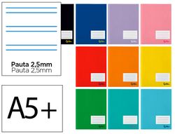 Libreta liderpapel smart A5 plus 32 hojas 75gr pauta 5 2.5mm con margen