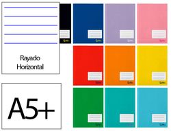 Libreta liderpapel smart A5 plus 48 hojas 75gr horizontal doble margen colores surtidos