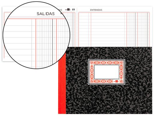 Libro liderpapel cartone cuarto apaisado 100 hojas caja entrada y salida