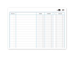 Libro liderpapel cuarto apaisado cartone 100 hojas cuentas corrientes debe haber y saldo