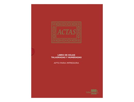 Libro liderpapel din a4 actas 15 anillas con 100 hojas movibles foliadas