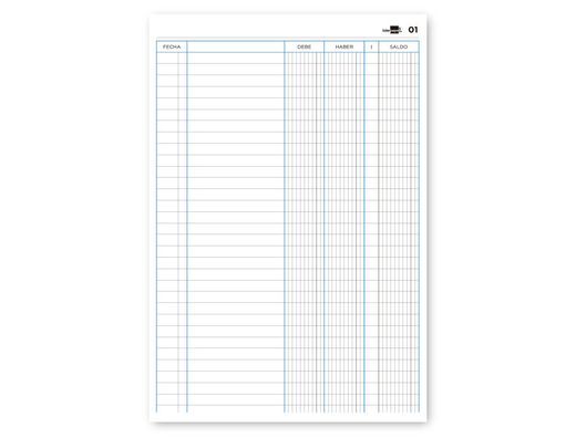 Libro liderpapel folio cartone 100 hojas cuentas corrientes debe haber y saldo