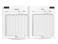 Libro liderpapel registro de jornada empleados 2021 DIN A4 10 empleados mes pagina papel blanco 90 gr