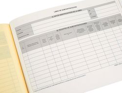 Libro liderpapel subcontratacion folio juego de 10 hojas autocopiativas